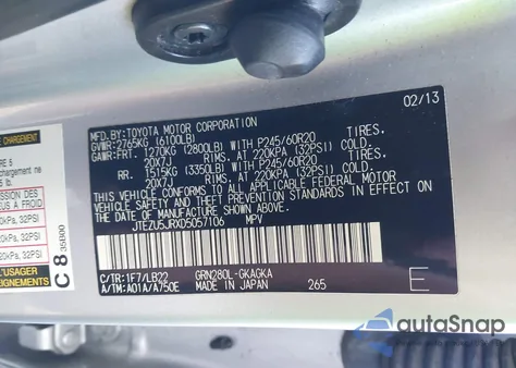 2013 Toyota 4Runner Limited from USA, damaged, VIN JTEZU5JRXD5057106